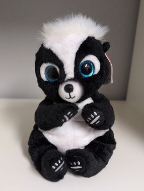 💜2/$20💜 Ty Beanie Bellies Ruckus The Skunk 6" BNWT Black And White Plush